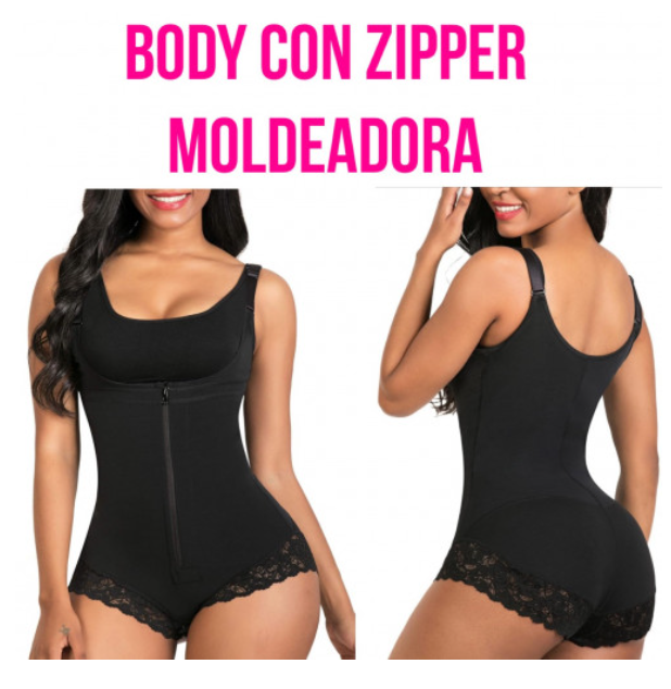 Body Seductora Con Zipper - Faja Colombiana Moldeadora