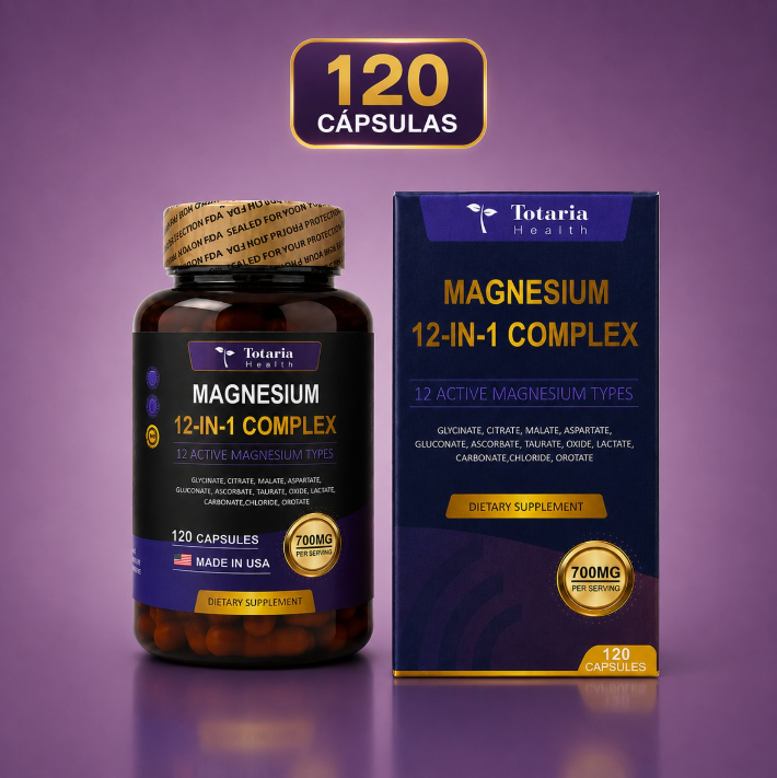 Totaria Magnesio 12 en 1 Complex — 120 Cápsulas