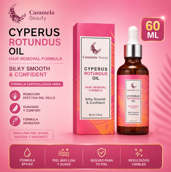 Cyperus Rotundus Oil — 60ml | Fórmula Depiladora Caramela Beauty
