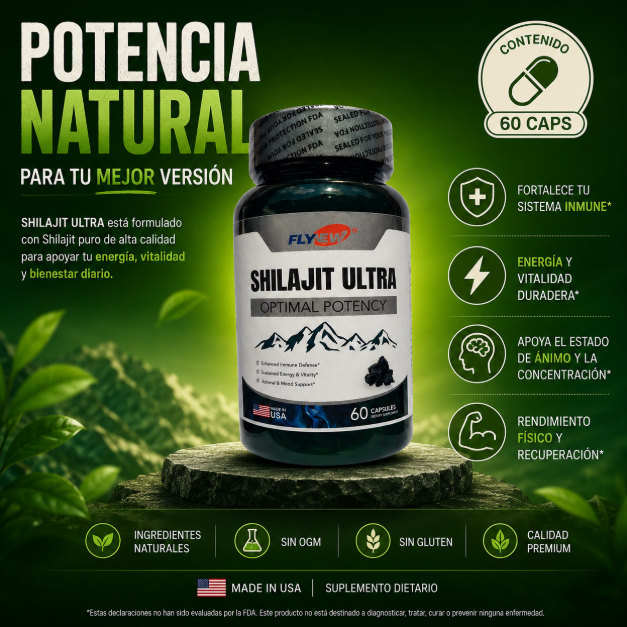 Shilajit Ultra Optimal Potency — 60 Cápsulas | FlyUp