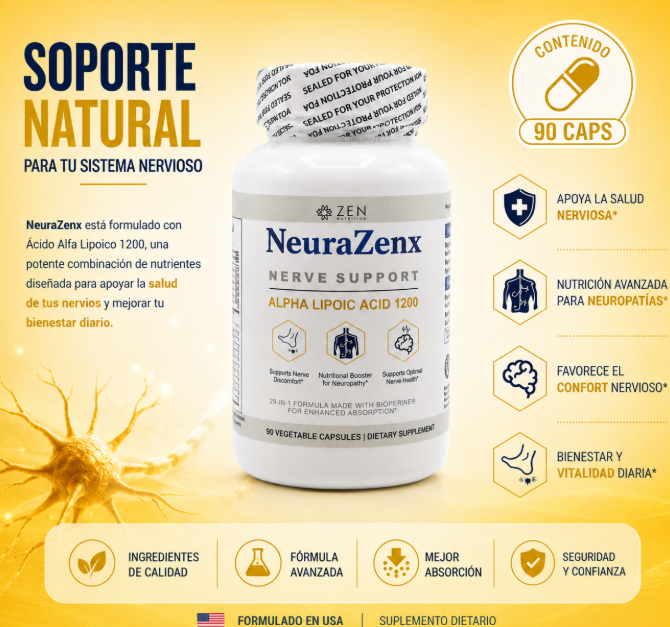 NeuraZenx Nerve Support — 90 Cápsulas | Alpha Lipoic Acid 1200