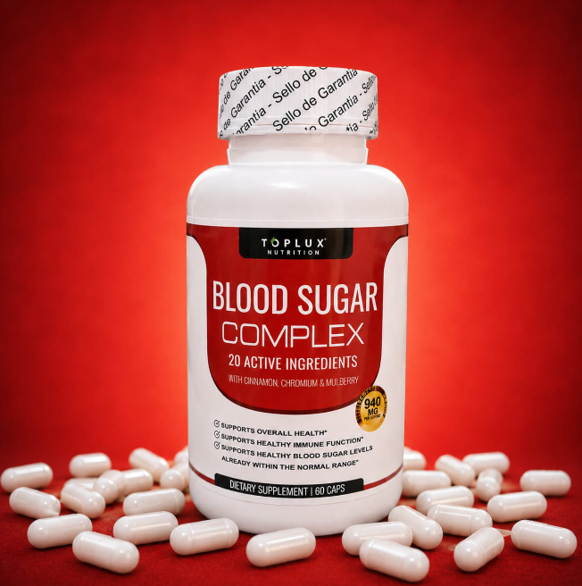 Blood Sugar Complex — 60 Cápsulas | 20 Ingredientes | TOPLUX Nutrition