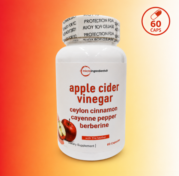 Apple Cider Vinegar + Canela + Berberina — 60 Cápsulas | Microingredients