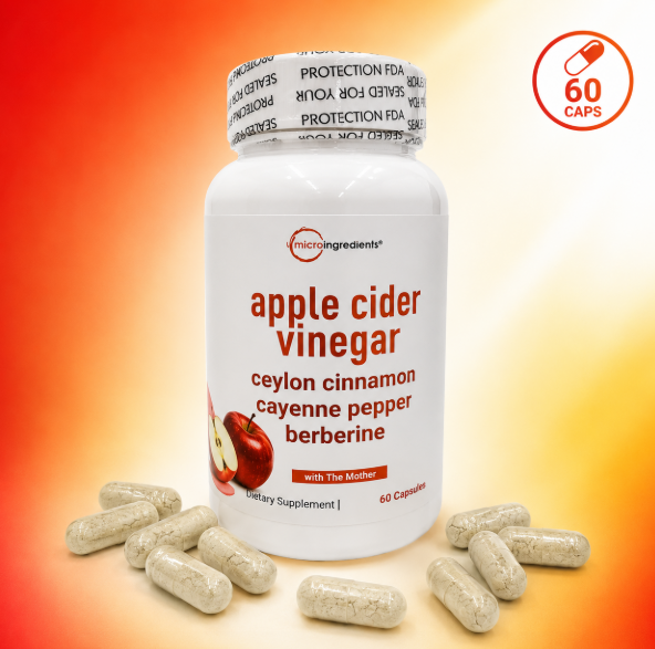 Apple Cider Vinegar + Canela + Berberina — 60 Cápsulas | Microingredients