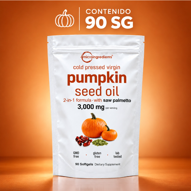 Pumpkin Seed Oil + Saw Palmetto — 90 Softgels | 3,000mg | Microingredients