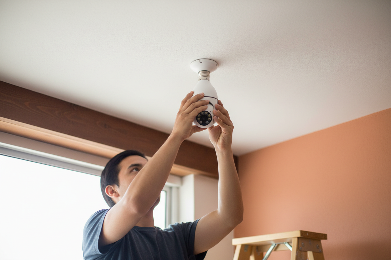 Instalación de cámara en socket estándar