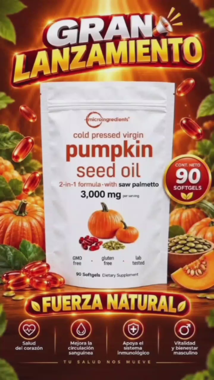 Pumpkin Seed Oil + Saw Palmetto — 90 Softgels | 3,000mg | Microingredients